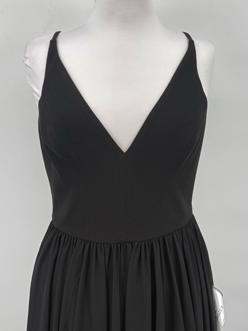 Dress the Population Alicia Dress Lace Black Plunge Cocktail Party Midi Medium - Picture 4 of 15